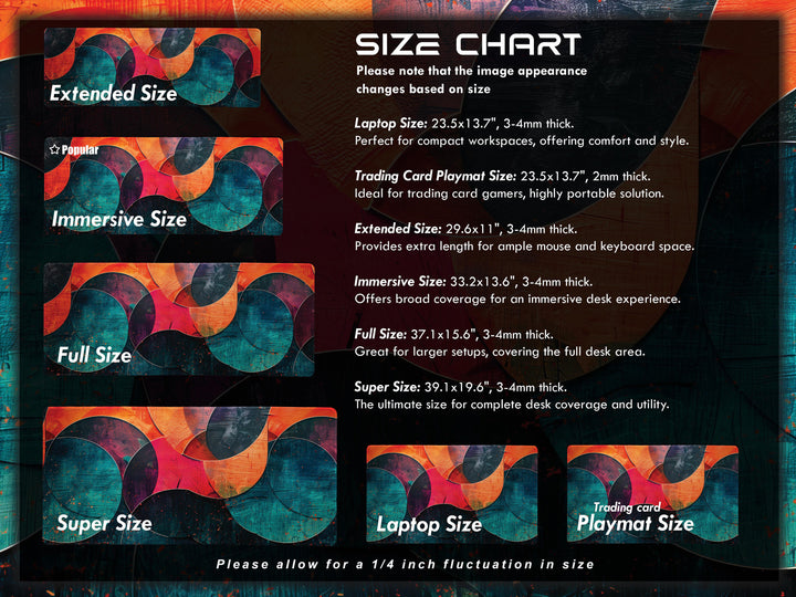 Spectrum Swirl, Desk Pad, Abstract Curves, Artistic Mouse Mat, Vibrant Office Decor