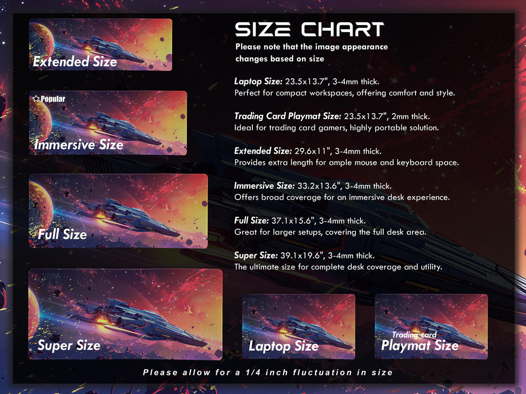 Cosmic Conquest Design 2, Desk Pad, Mouse Pad, Desk Mat, Solar Blaze, Dynamic Comet Trails