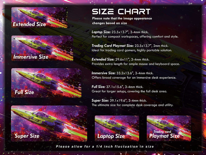 Cosmic Conquest Design 4, Desk Pad, Mouse Pad, Desk Mat, Rainbow Velocity, Spectral Light Show