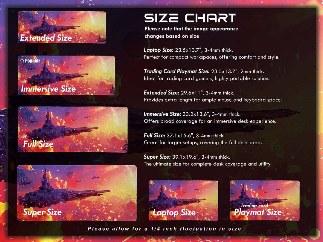 Cosmic Conquest Design 6, Desk Pad, Mouse Pad, Desk Mat, Solar Armada, Crimson Galaxy Battle