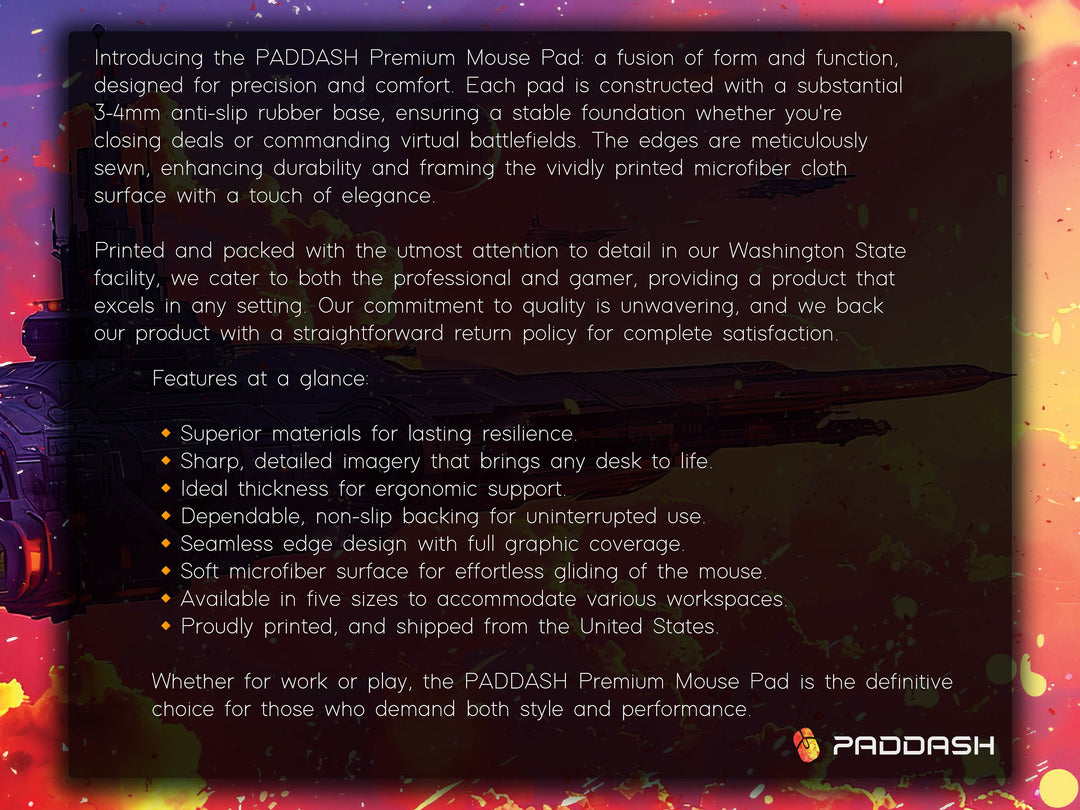 Cosmic Conquest Design 6, Desk Pad, Mouse Pad, Desk Mat, Solar Armada, Crimson Galaxy Battle