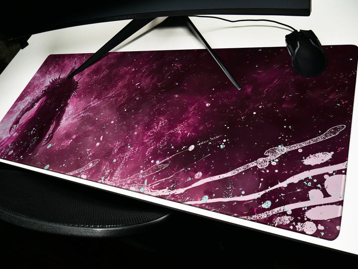 Mystic Nebula Design 1, Desk Pad, Mouse Pad, Desk Mat, Ethereal Guardian, Cosmic Mystery