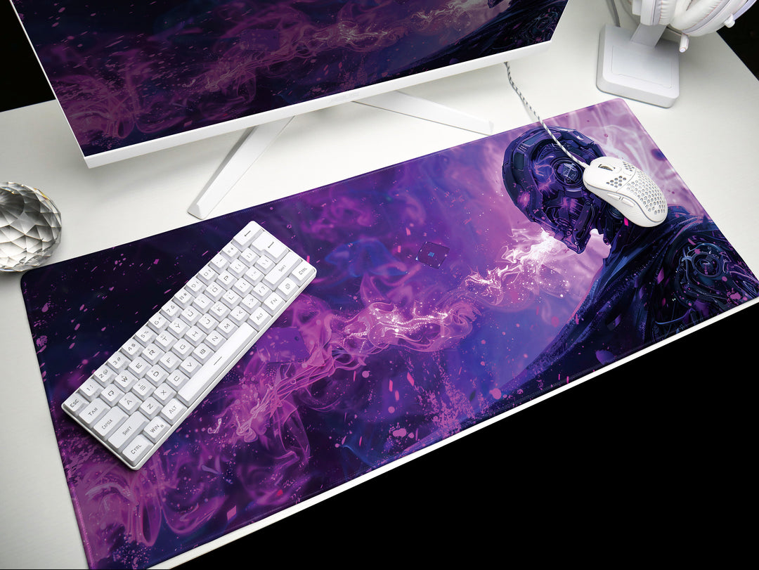 Mystic Nebula Design 2, Desk Pad, Mouse Pad, Desk Mat, Cybernetic Sorcerer, Techno-Ethereal