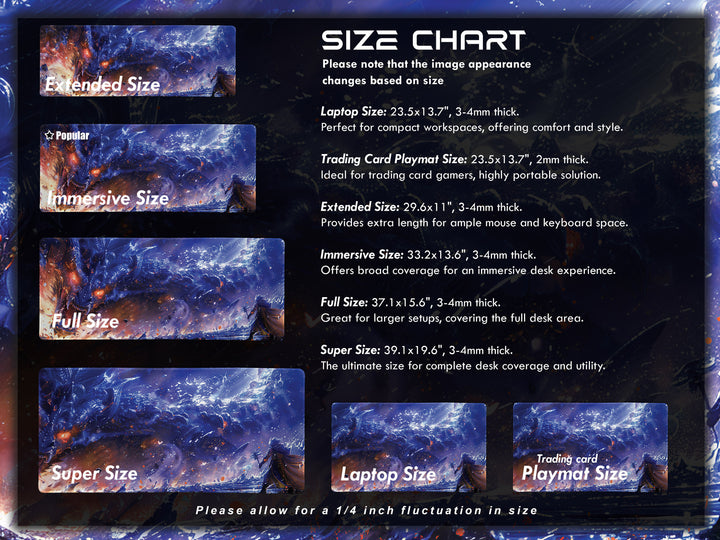Mystic Nebula Design 3, Desk Pad, Mouse Pad, Desk Mat, Dragon's Fury, Celestial Battle