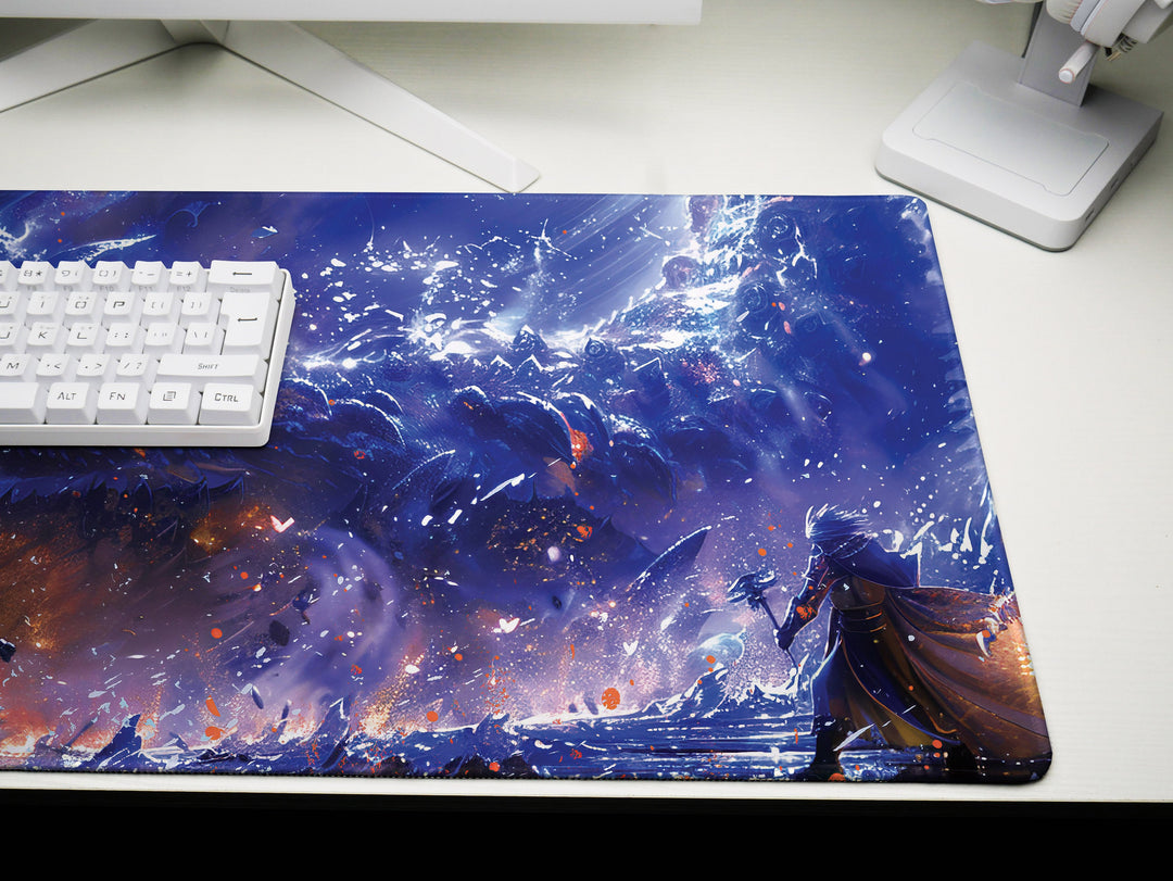 Mystic Nebula Design 3, Desk Pad, Mouse Pad, Desk Mat, Dragon's Fury, Celestial Battle