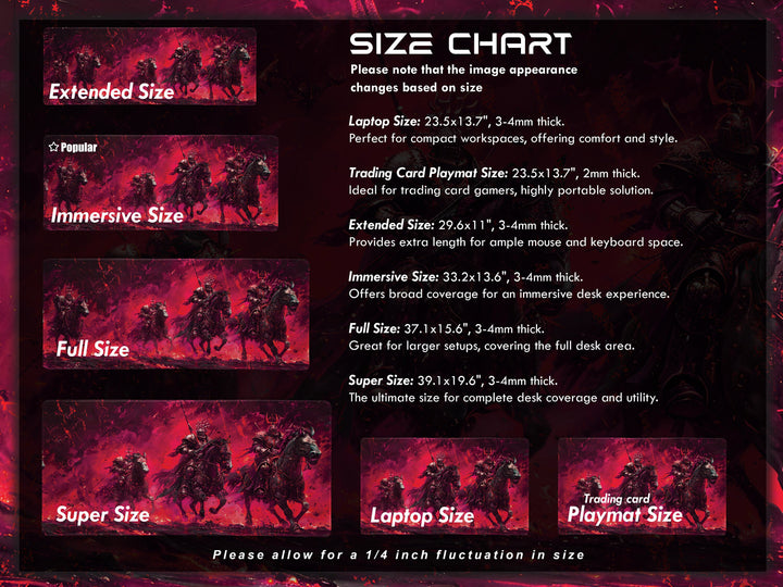 Inferno Elemental Design 2, Desk Pad, Mouse Pad, Desk Mat, Charging Knights, Battle Fury