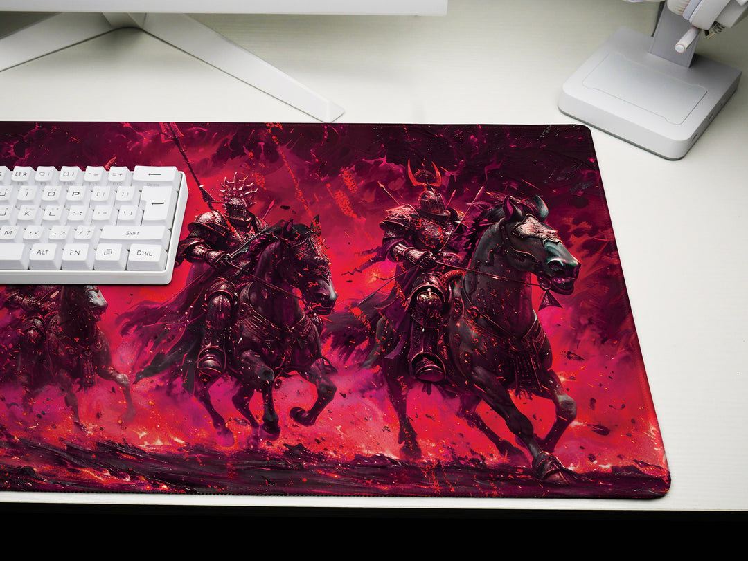 Inferno Elemental Design 2, Desk Pad, Mouse Pad, Desk Mat, Charging Knights, Battle Fury