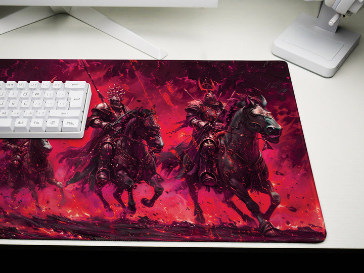 Inferno Elemental Design 2, Desk Pad, Mouse Pad, Desk Mat, Charging Knights, Battle Fury