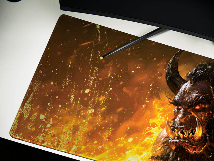 Inferno Elemental Design 6, Desk Pad, Mouse Pad, Desk Mat, Fiery Beast, Roaring Flame