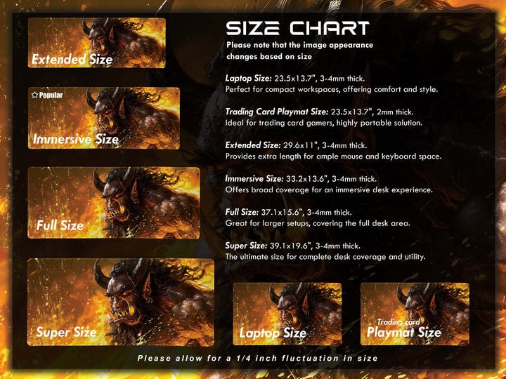 Inferno Elemental Design 6, Desk Pad, Mouse Pad, Desk Mat, Fiery Beast, Roaring Flame