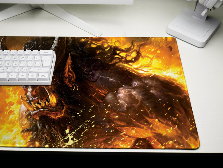 Inferno Elemental Design 6, Desk Pad, Mouse Pad, Desk Mat, Fiery Beast, Roaring Flame