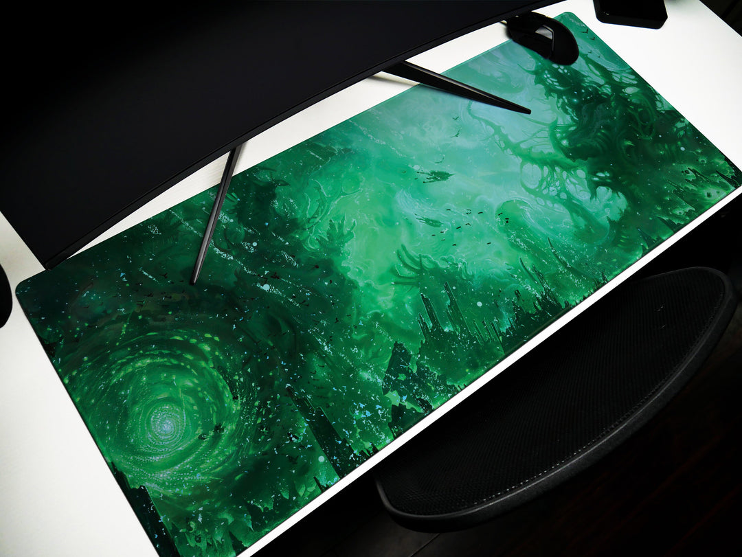 Eldritch Inferno Design 2, Desk Pad, Mouse Pad, Desk Mat, Alien Vortex, Mysterious Depths