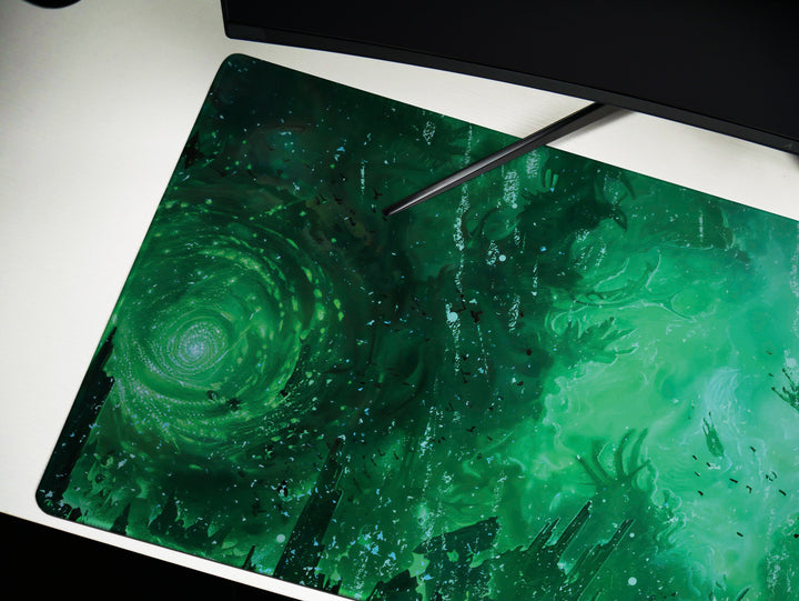 Eldritch Inferno Design 2, Desk Pad, Mouse Pad, Desk Mat, Alien Vortex, Mysterious Depths