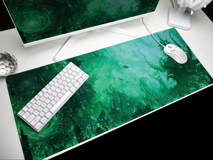 Eldritch Inferno Design 2, Desk Pad, Mouse Pad, Desk Mat, Alien Vortex, Mysterious Depths