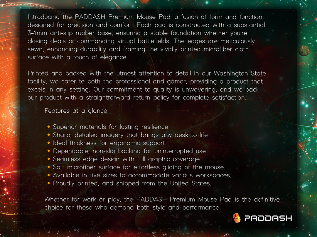 Cosmic Voyage Design 3, Desk Pad, Mouse Pad, Desk Mat, Galactic Grandeur, Celestial Choreography, Cosmic Canvas
