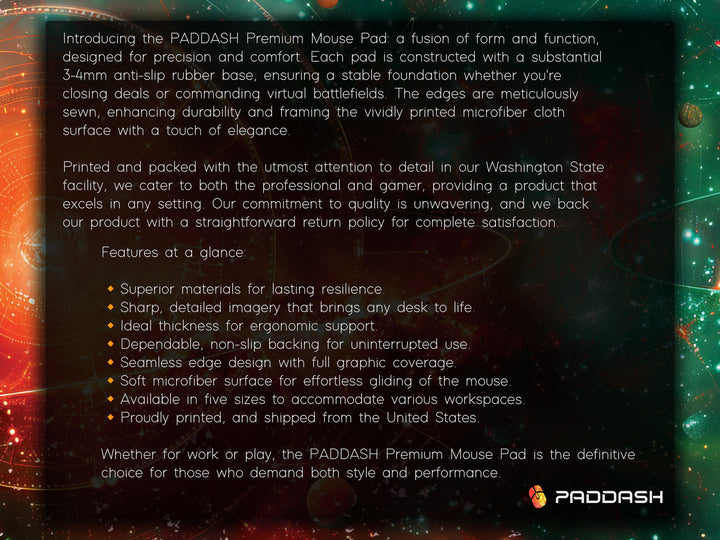 Cosmic Voyage Design 3, Desk Pad, Mouse Pad, Desk Mat, Galactic Grandeur, Celestial Choreography, Cosmic Canvas
