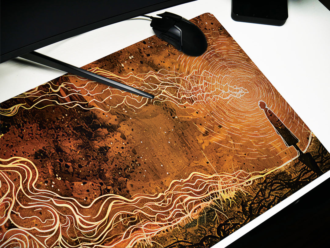 Dream Weaver Design 1, Desk Pad, Mouse Pad, Desk Mat, Celestial Dreamscape, Astral Artistry, Dynamic Contours, Cosmic Elegance