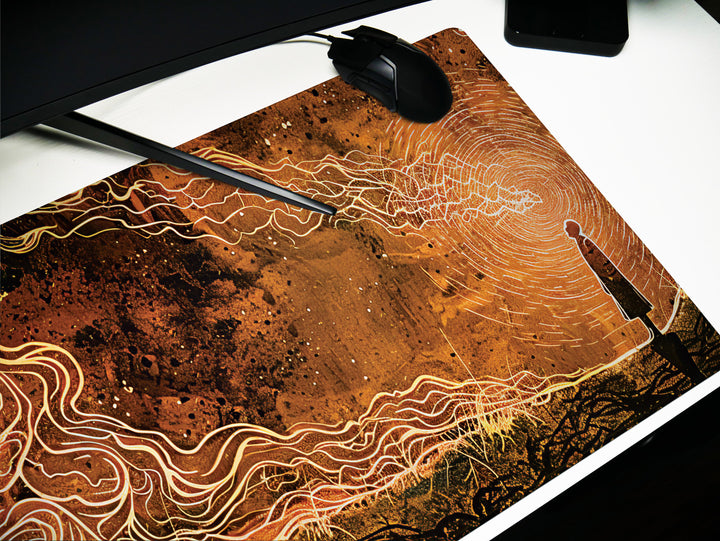 Dream Weaver Design 1, Desk Pad, Mouse Pad, Desk Mat, Celestial Dreamscape, Astral Artistry, Dynamic Contours, Cosmic Elegance