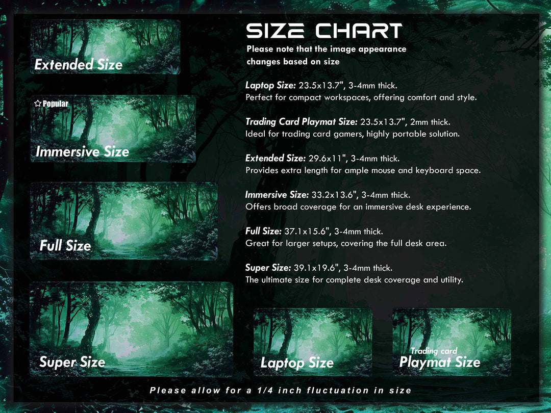 Dream Weaver Design 3, Desk Pad, Mouse Pad, Desk Mat, Enchanted Grove, Emerald Mystery, Whispering Trees, Verdant Haven