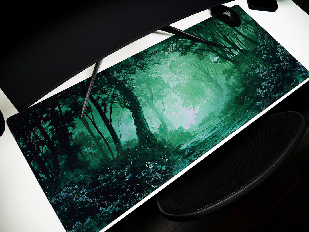 Dream Weaver Design 3, Desk Pad, Mouse Pad, Desk Mat, Enchanted Grove, Emerald Mystery, Whispering Trees, Verdant Haven
