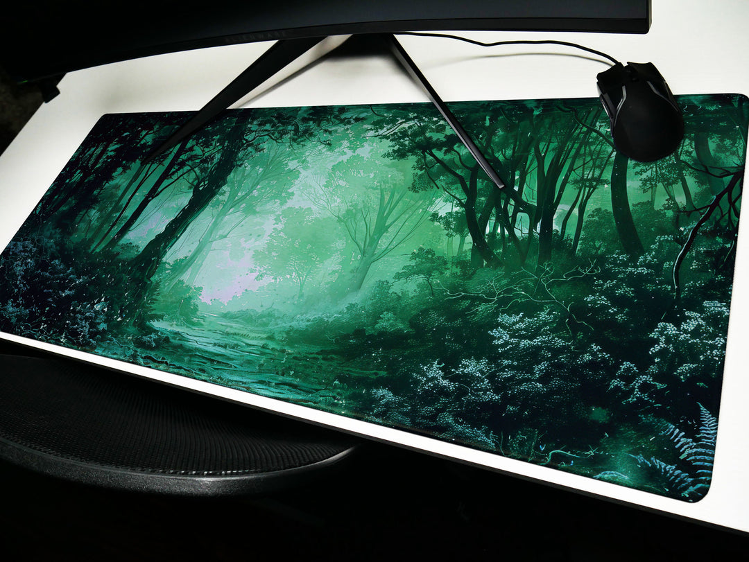 Dream Weaver Design 3, Desk Pad, Mouse Pad, Desk Mat, Enchanted Grove, Emerald Mystery, Whispering Trees, Verdant Haven