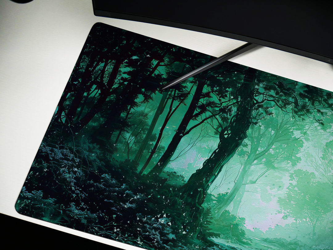 Dream Weaver Design 3, Desk Pad, Mouse Pad, Desk Mat, Enchanted Grove, Emerald Mystery, Whispering Trees, Verdant Haven