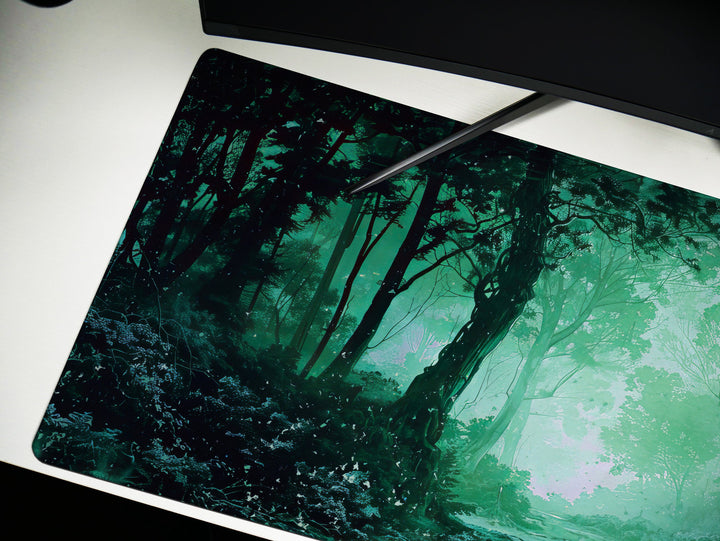 Dream Weaver Design 3, Desk Pad, Mouse Pad, Desk Mat, Enchanted Grove, Emerald Mystery, Whispering Trees, Verdant Haven