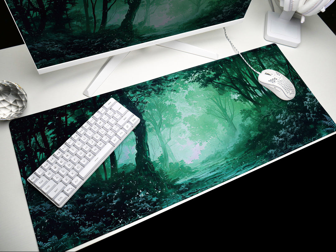 Dream Weaver Design 3, Desk Pad, Mouse Pad, Desk Mat, Enchanted Grove, Emerald Mystery, Whispering Trees, Verdant Haven