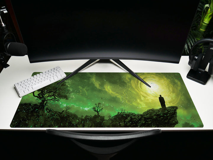 Dream Weaver Design 4, Desk Pad, Mouse Pad, Desk Mat, Galactic Observer, Nebulous Vista, Interstellar Reverie, Cosmic Canopy