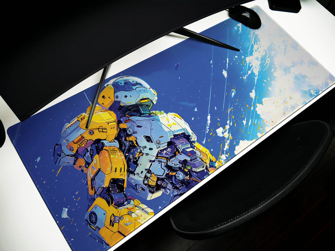 Celestial Mech Design 4, Desk Pad, Solar Sentinel, Bright Sky Guardian, High-Orbit Hero
