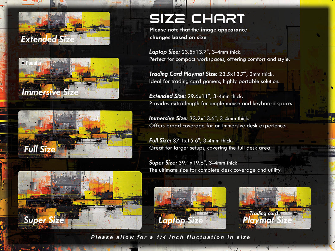 Urban Velocity Design 2, Desk Pad, Mouse Pad, Desk Mat, Abstract Urban Chaos, Splatter Artwork, Vibrant Office Decor