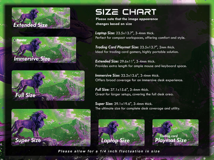 Majestic Roar Design 2, Desk Pad, Mouse Pad, Desk Mat, Regal Purple Majesty, Commanding Mountain King