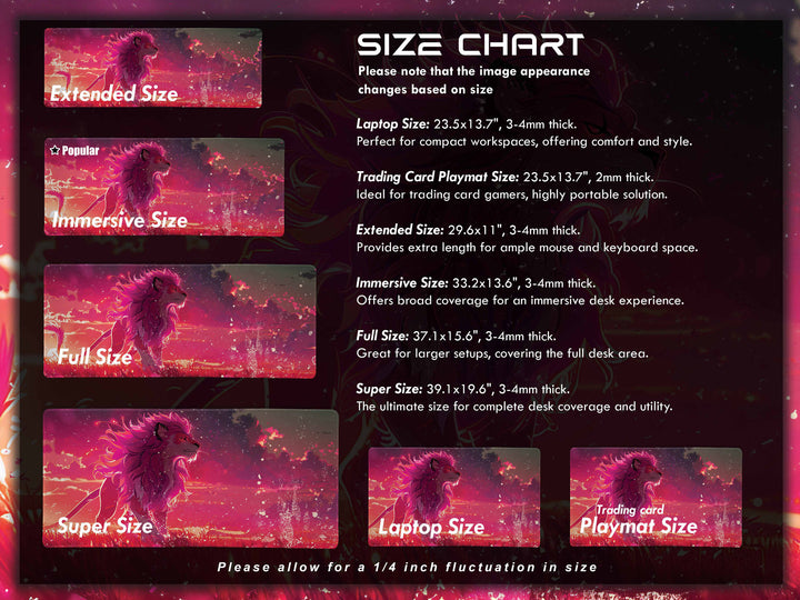 Majestic Roar Design 3, Desk Pad, Mouse Pad, Desk Mat, Crimson Dusk Sovereign, Twilight Majesty