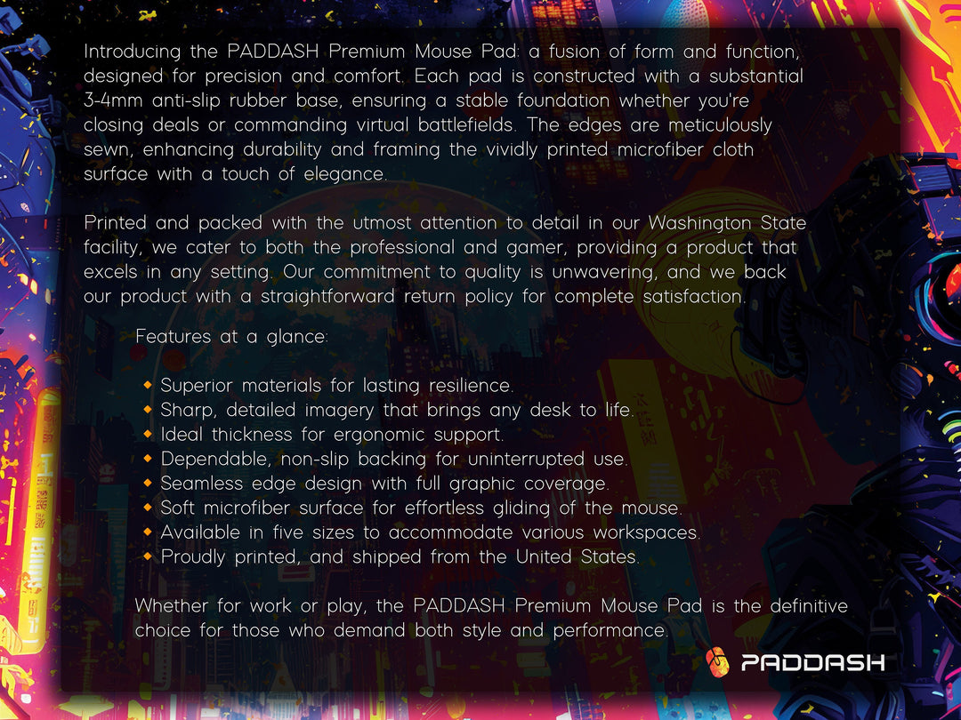 Cybernetic Vision Design 2, Desk Pad, Galactic Cityscape, Neon Metropolis, Cosmic Gaze, Wide Format, Stellar Ambiance