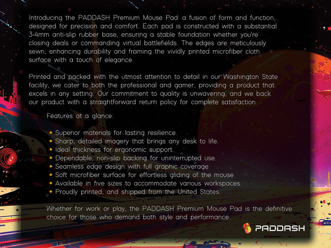Astral Vantage Design 1, Desk Pad, Mouse Pad, Desk Mat, Galactic Runway, Sci-Fi Dreamscape