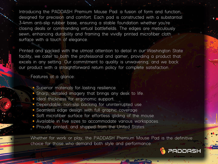 Astral Vantage Design 1, Desk Pad, Mouse Pad, Desk Mat, Galactic Runway, Sci-Fi Dreamscape