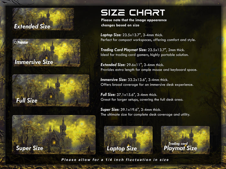 Sanguine Dusk Design 5, Desk Pad, Mouse Pad, Desk Mat, Nocturnal Whisper, Golden Shroud