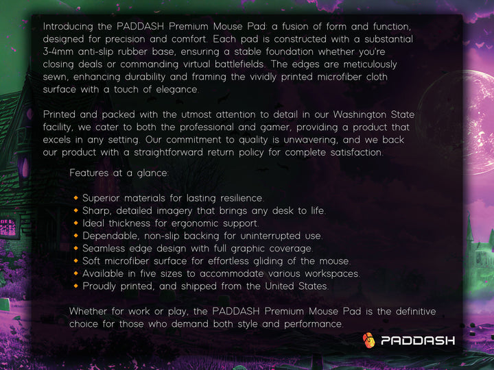 Sanguine Dusk Design 6, Desk Pad, Mouse Pad, Desk Mat, Lunar Mystique, Violet Dreams