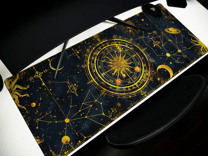 Cosmic Cartography Design 1, Desk Pad, Mouse Pad, Desk Mat, Celestial Navigation, Starry Elegance