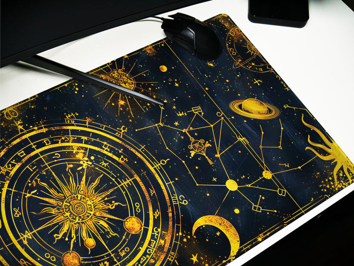Cosmic Cartography Design 1, Desk Pad, Mouse Pad, Desk Mat, Celestial Navigation, Starry Elegance