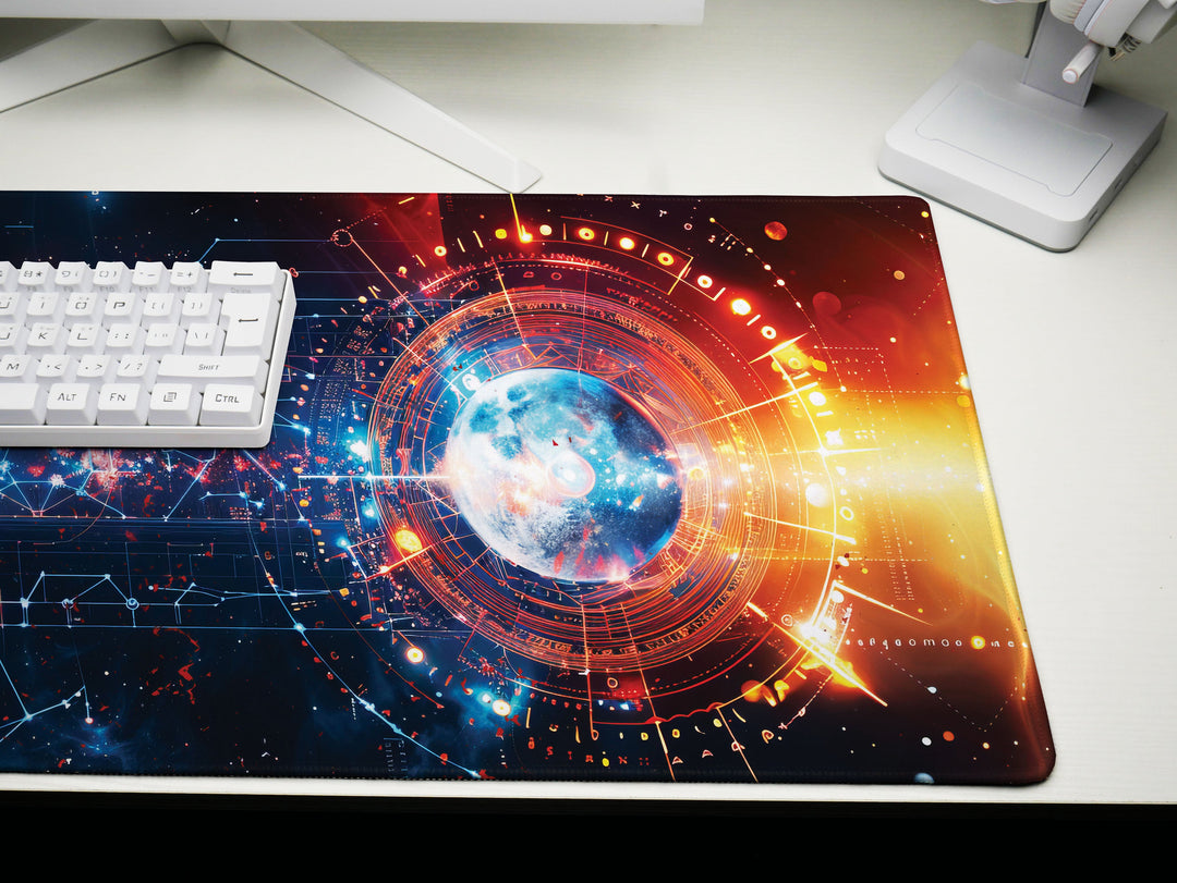 Cosmic Cartography Design 3, Desk Pad, Mouse Pad, Desk Mat, Stellar Fusion, Cosmic Network