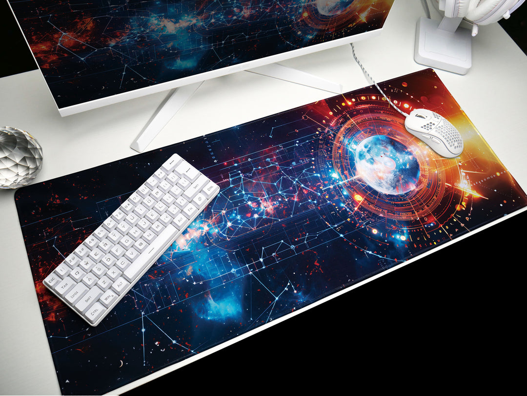 Cosmic Cartography Design 3, Desk Pad, Mouse Pad, Desk Mat, Stellar Fusion, Cosmic Network