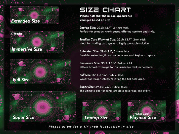 Cosmic Cartography Design 4, Desk Pad, Mouse Pad, Desk Mat, Neon Cosmos, Vibrant Astrology