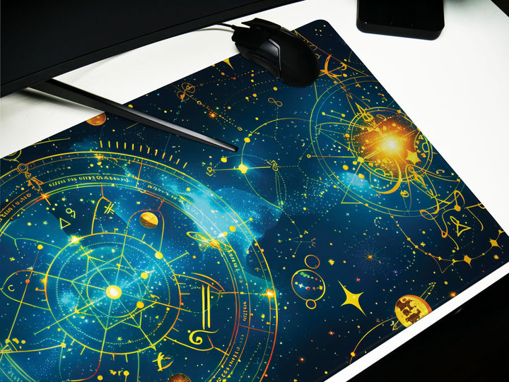 Cosmic Cartography Design 5, Desk Pad, Mouse Pad, Desk Mat, Celestial Journey, Starry Wisdom