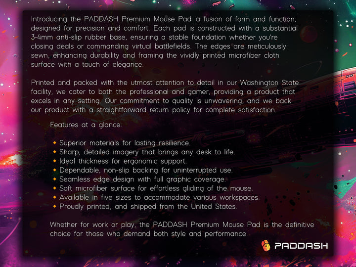 Cosmic Conquest Design 3, Desk Pad, Mouse Pad, Desk Mat, Nebular Odyssey, Stellar Phenomena