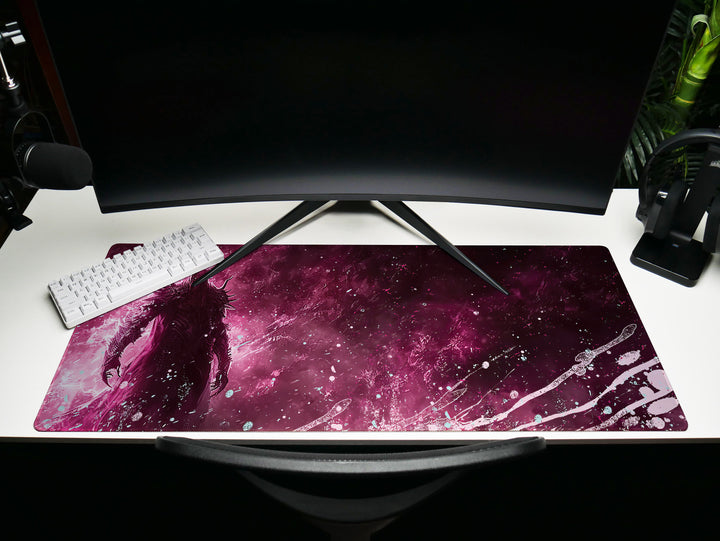 Mystic Nebula Design 1, Desk Pad, Mouse Pad, Desk Mat, Ethereal Guardian, Cosmic Mystery