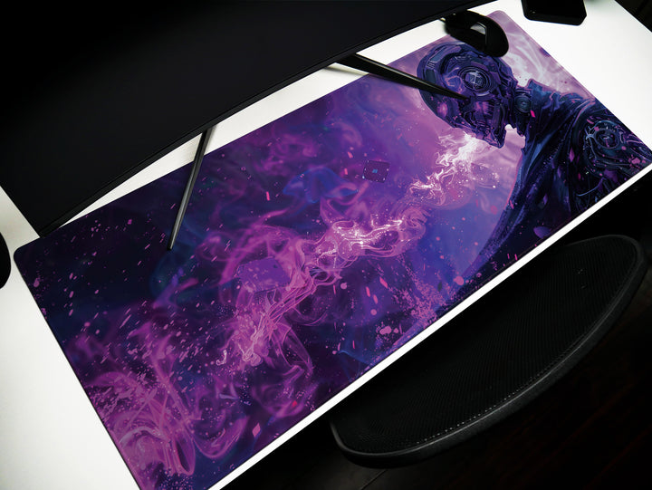 Mystic Nebula Design 2, Desk Pad, Mouse Pad, Desk Mat, Cybernetic Sorcerer, Techno-Ethereal