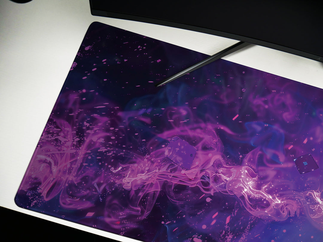 Mystic Nebula Design 2, Desk Pad, Mouse Pad, Desk Mat, Cybernetic Sorcerer, Techno-Ethereal