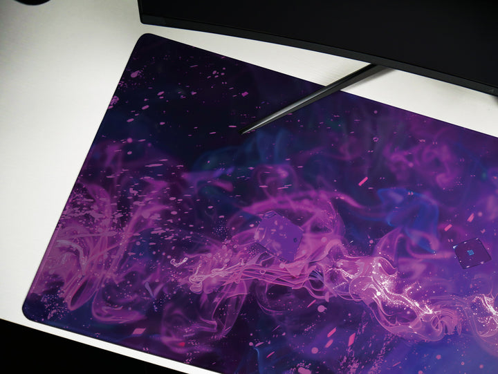 Mystic Nebula Design 2, Desk Pad, Mouse Pad, Desk Mat, Cybernetic Sorcerer, Techno-Ethereal