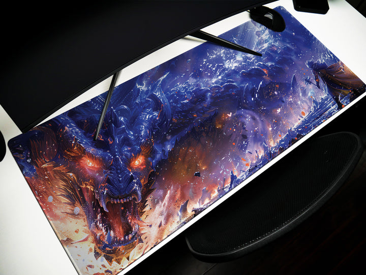 Mystic Nebula Design 3, Desk Pad, Mouse Pad, Desk Mat, Dragon's Fury, Celestial Battle